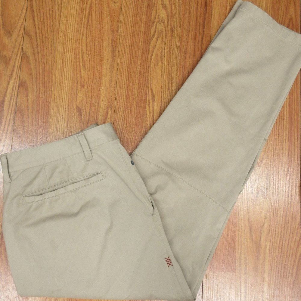 36x30 RHONE REGULAR FIT Mens GOLF PANTS POLYESTER KHAKI Sz 36W x 30L - Picture 1 of 6
